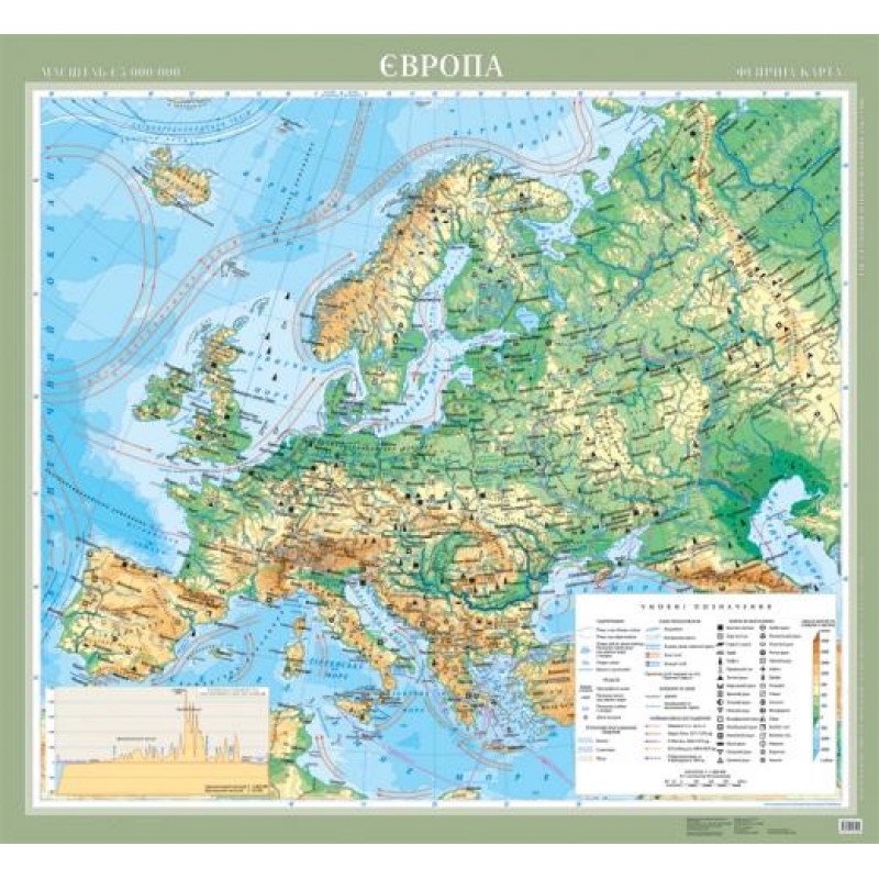 Європа. Фізична карта