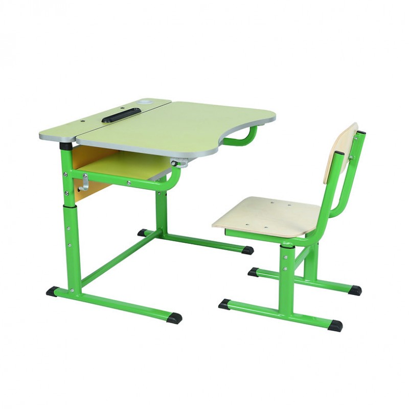 31938+132450Н Комплект стіл учнівський 1-місний з полицею, з регулюванням кута нахилу стільниці, для ростових груп № 4-7 + стілець Т-подібний регульований по висоті №4-7