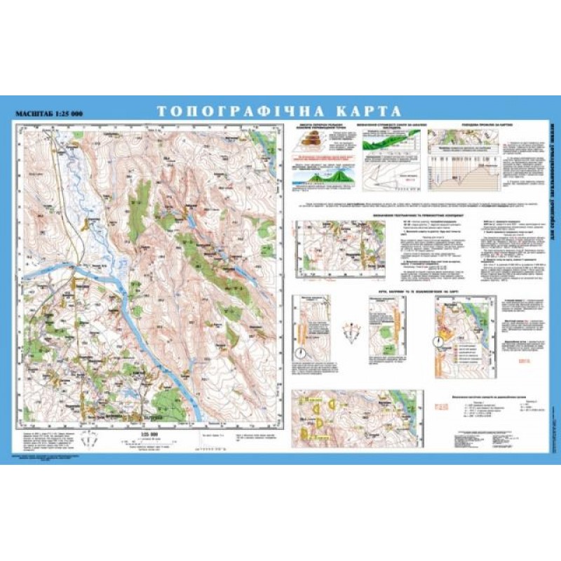 Топографічна карта, м-б 1:25 000 (на планках)